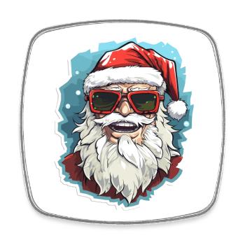 Père Noël - illustration - Magnet carré - blanc - Devant