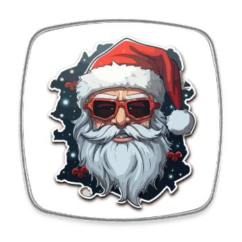Weihnachtsmann - Illustration - Viereckiger Kühlschrankmagnet - Weiß - Vorne
