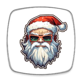Père Noël - illustration - Magnet carré - blanc - Devant