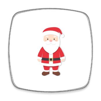 Père Noël - illustration - Magnet carré - blanc - Devant