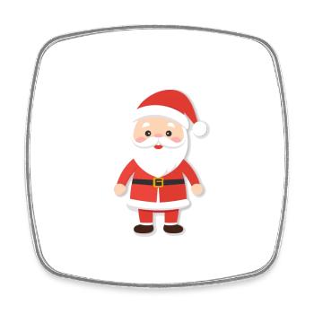 Weihnachtsmann - Illustration - Viereckiger Kühlschrankmagnet - Weiß - Vorne