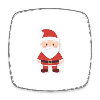 Père Noël - illustration - Magnet carré - blanc - Devant