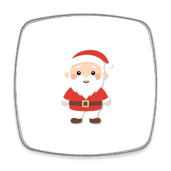 Père Noël - illustration - Magnet carré - blanc - Devant
