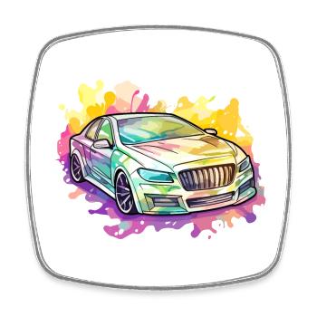 Car - Illustration - Square fridge magnet - white - Front