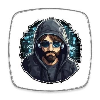 Ethical Hacker - Illustration - Square fridge magnet - white - Front