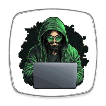 Ethical Hacker - Illustration - Square fridge magnet - white - Front