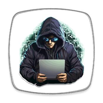 Ethical Hacker - Illustration - Square fridge magnet - white - Front