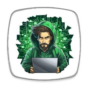Ethical Hacker - Illustration - Square fridge magnet - white - Front