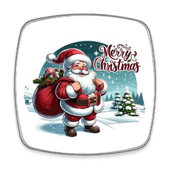 Merry Christmas - Santa Illustration - Viereckiger Kühlschrankmagnet - Weiß - Vorne