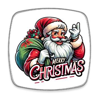 Merry Christmas - Santa Illustration - Viereckiger Kühlschrankmagnet - Weiß - Vorne