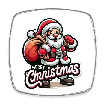 Merry Christmas - Santa Illustration - Viereckiger Kühlschrankmagnet - Weiß - Vorne