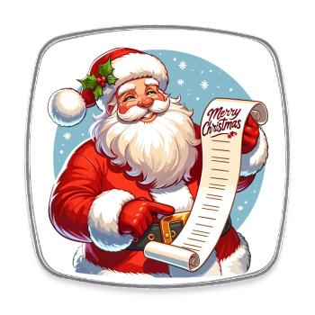 Merry Christmas - Santa Illustration - Viereckiger Kühlschrankmagnet - Weiß - Vorne
