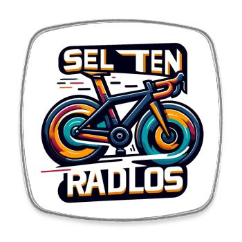 Selten Radlos - Fahrrad Illustration - Viereckiger Kühlschrankmagnet - Weiß - Vorne