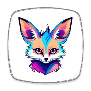 Dessin de Fennec renard du désert - Magnet carré - blanc - Devant