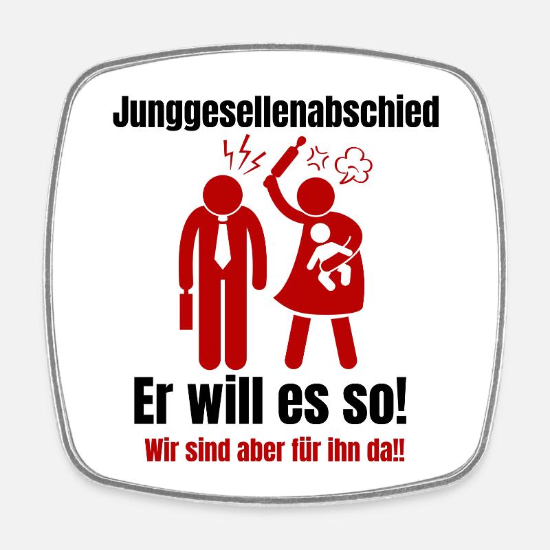 Junggesellenabschied - Viereckiger Kühlschrankmagnet - Weiß