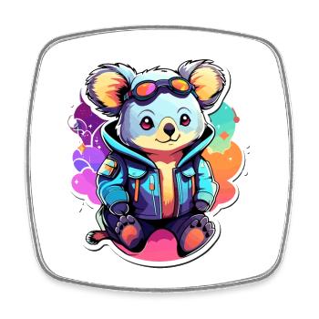 Koala Zeichnung - Viereckiger Kühlschrankmagnet - Weiß - Vorne