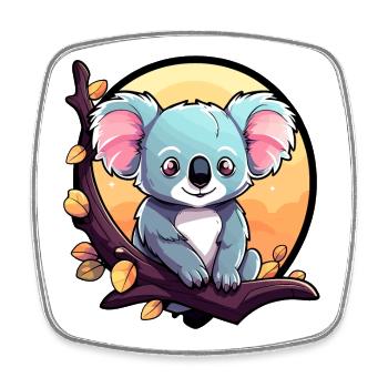 Koala Zeichnung - Viereckiger Kühlschrankmagnet - Weiß - Vorne