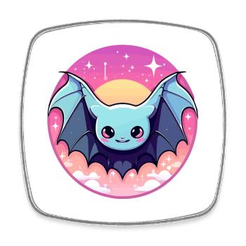 Fledermaus Illustration - Viereckiger Kühlschrankmagnet - Weiß - Vorne