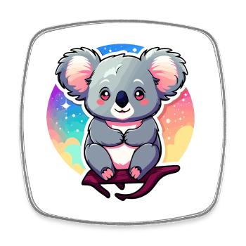 Koala Zeichnung - Viereckiger Kühlschrankmagnet - Weiß - Vorne