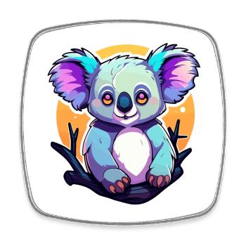 Koala Zeichnung - Viereckiger Kühlschrankmagnet - Weiß - Vorne