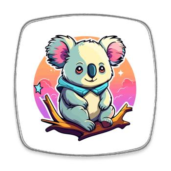Koala Zeichnung - Viereckiger Kühlschrankmagnet - Weiß - Vorne