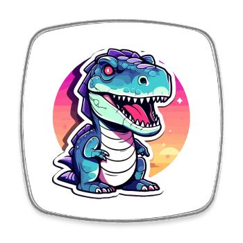 Tyrannosaurus Rex Dinosaure Illustration - Magnet carré - blanc - Devant