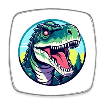 Tyrannosaurus Rex Dinosaure Illustration - Magnet carré - blanc - Devant