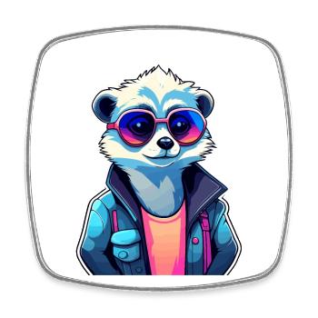 Meerkat Drawing - Square fridge magnet - white - Front