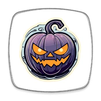 Dessin d’Halloween citrouille - Magnet carré - blanc - Devant
