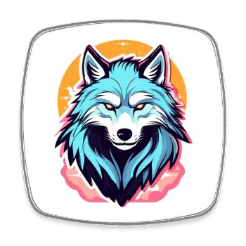 Illustration d’Halloween loup-garou - Magnet carré - blanc - Devant