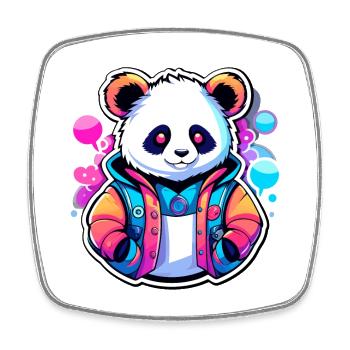 Panda Drawing - Square fridge magnet - white - Front