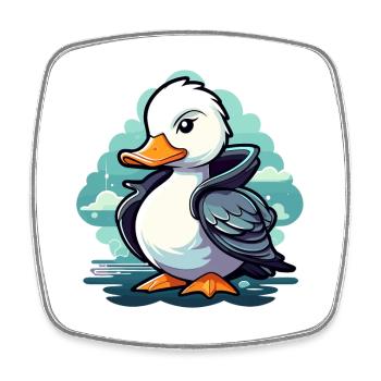 Duck Illustration - Square fridge magnet - white - Front
