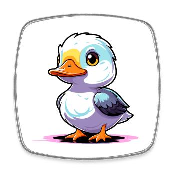 Duck Illustration - Square fridge magnet - white - Front