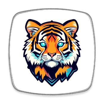 Tiger Illustration - Square fridge magnet - white - Front