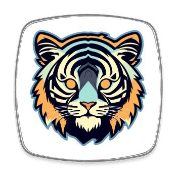 Tiger Illustration - Square fridge magnet - white - Front