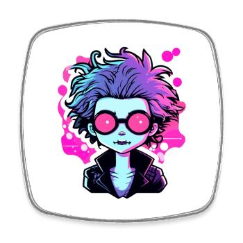 Cute zombie illustration - Square fridge magnet - white - Front