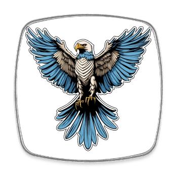 Adler Illustration - Viereckiger Kühlschrankmagnet - Weiß - Vorne