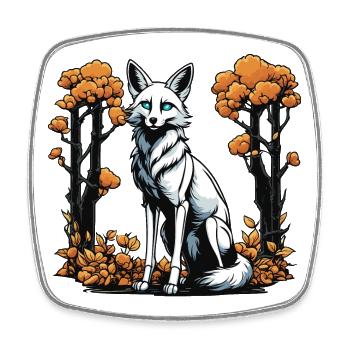 Fuchs Skelett Illustration - Viereckiger Kühlschrankmagnet - Weiß - Vorne