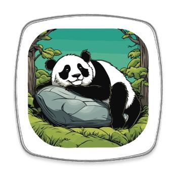 Panda Illustration - Magnet carré - blanc - Devant