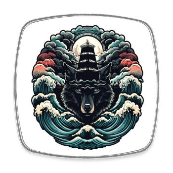 Mysticisme nautique : Aventure en voilier - Magnet carré - blanc - Devant