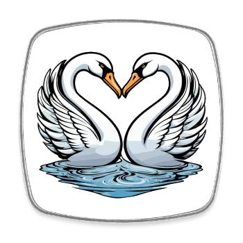 Illustration de la Saint-Valentin cygne - Magnet carré - blanc - Devant