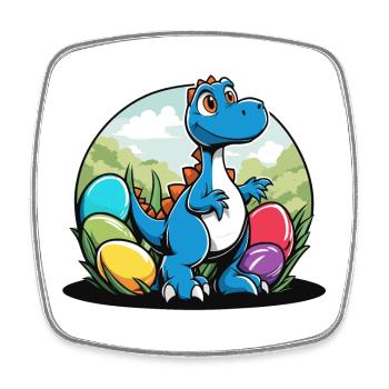 Dinosaur Easter Eggs Easter - Square fridge magnet - white - Front