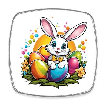 Osterhase Ostern Illustration - Viereckiger Kühlschrankmagnet - Weiß - Vorne