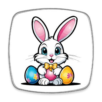 Osterhase Ostern Illustration - Viereckiger Kühlschrankmagnet - Weiß - Vorne