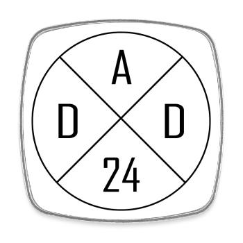 Dad 24 Kreis Kreuz Design - Viereckiger Kühlschrankmagnet - Weiß - Vorne