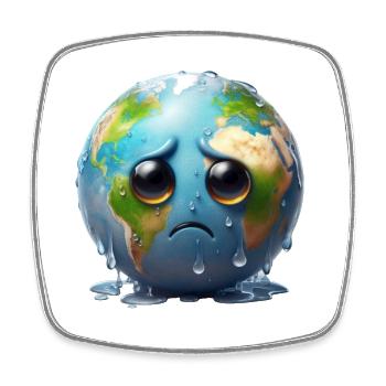Weeping sad earth - Square fridge magnet - white - Front