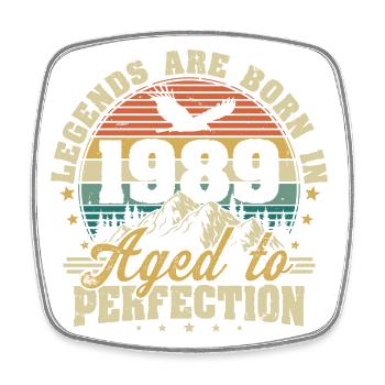 1989 Vintage Born Legends cadeau d’anniversaire - Magnet carré - blanc - Devant
