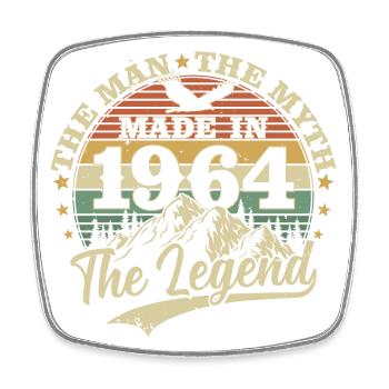 Vintage 1964 né homme mythe légende - Magnet carré - blanc - Devant