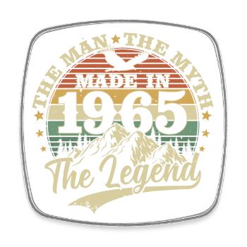 Vintage 1965 né homme mythe légende - Magnet carré - blanc - Devant