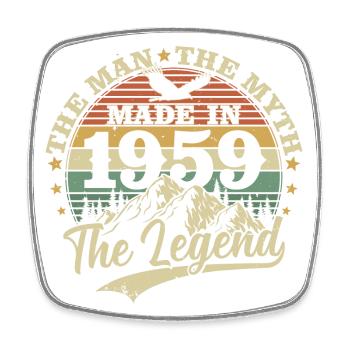 Vintage 1959 né homme mythe légende - Magnet carré - blanc - Devant
